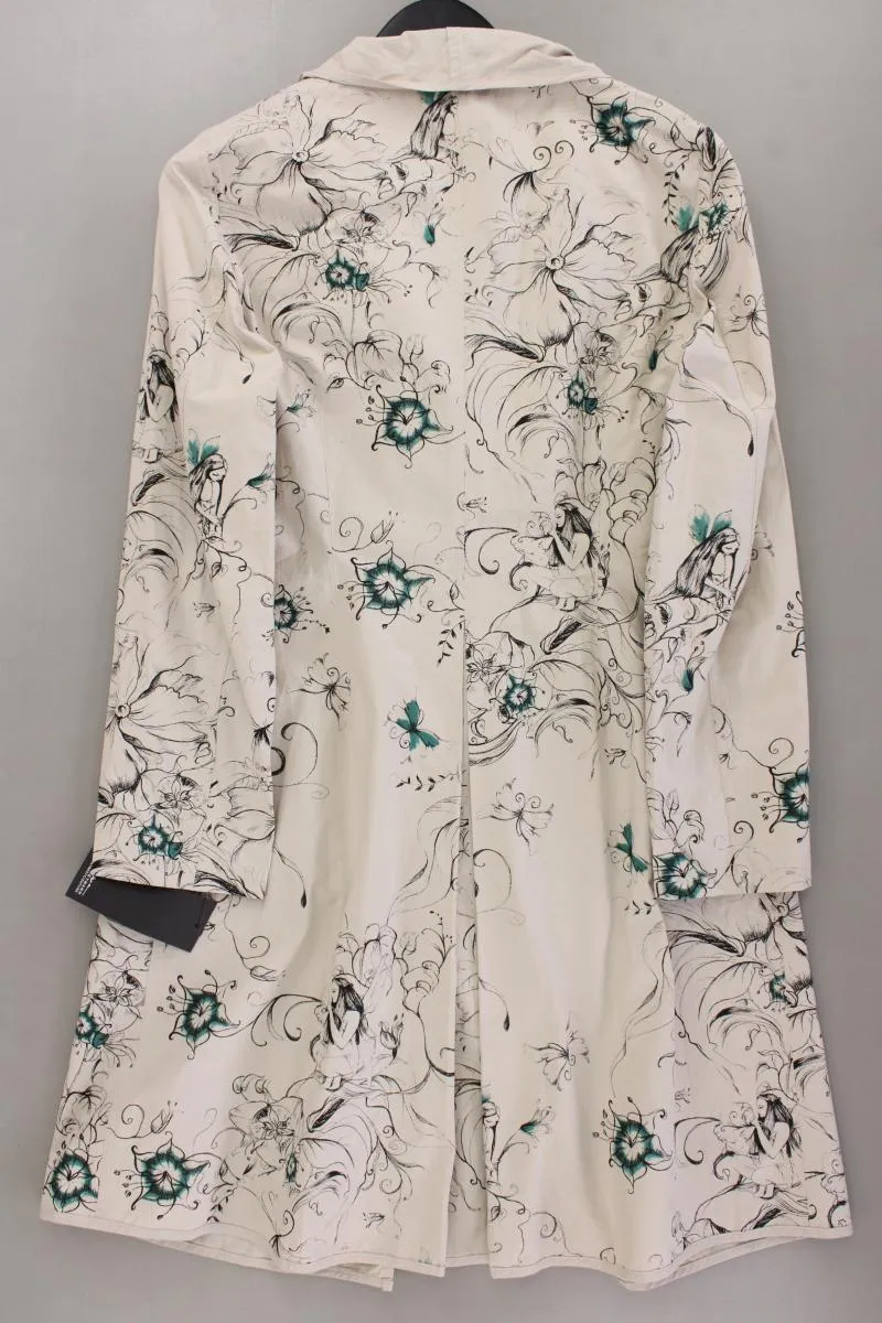 Beate Heymann Übergangsmantel Gr. 40 mit Blumenmuster neu mit Etikett creme