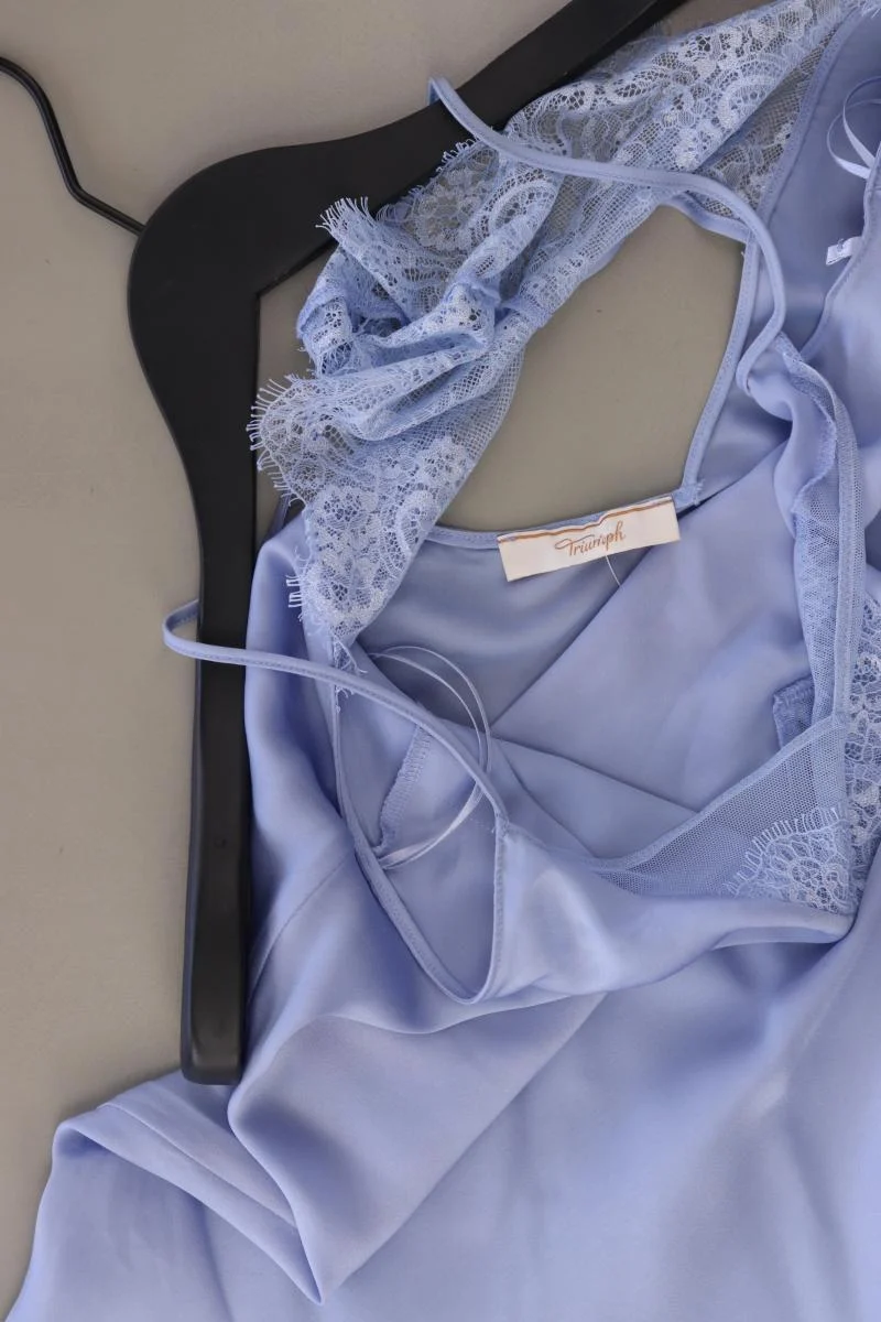 Triumph Satin Kleid Gr. S Träger blau