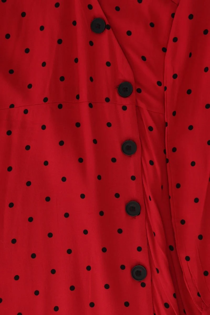 yest Langarmkleid Gr. 36 gepunktet rot