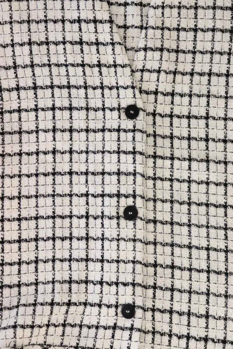 Zara Midikleid Gr. XL kariert Ärmellos weiß aus Polyester
