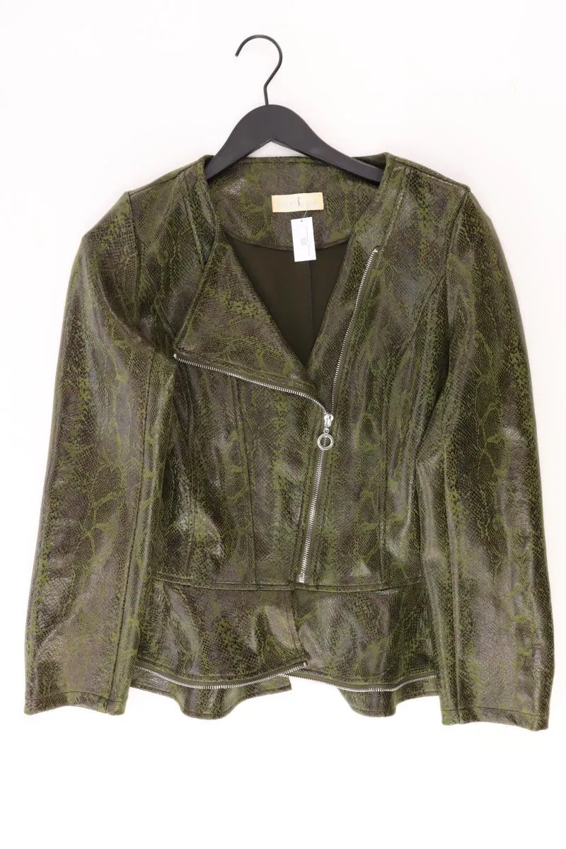 Pfeffinger Übergangsjacke Gr. 38 mit Tierdruck olivgrün aus Polyester