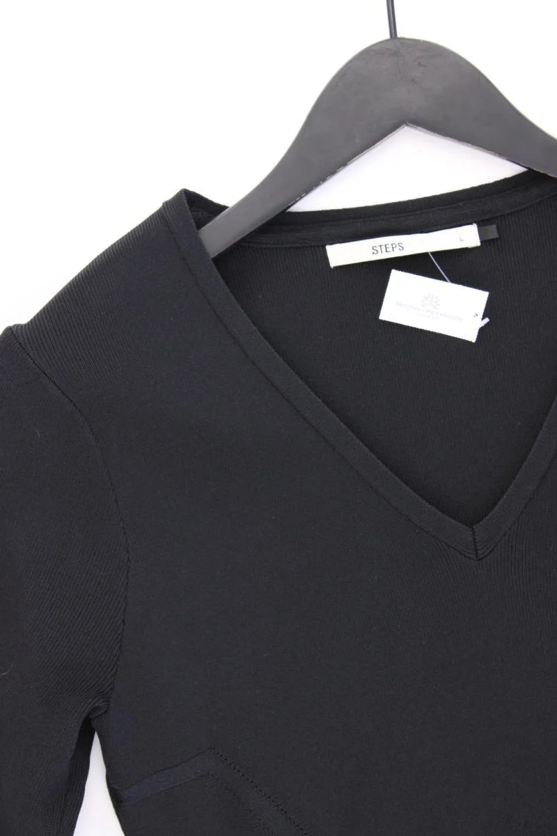 Steps Langarmkleid Gr. L neuwertig schwarz aus Viskose