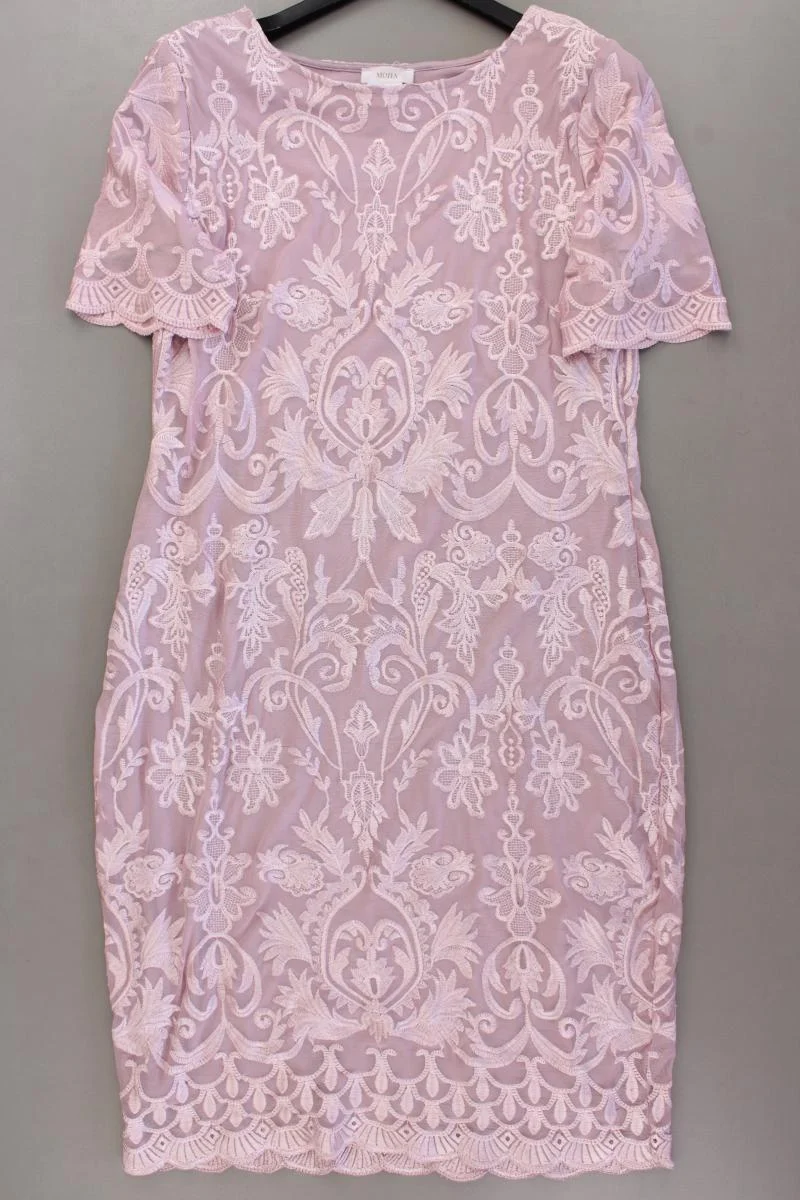 Mona Spitzenkleid Gr. 42 neuwertig Kurzarm rosa aus Polyester
