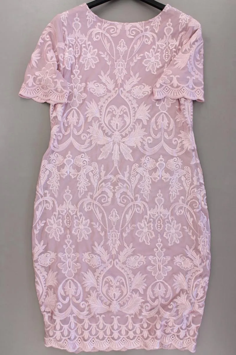 Mona Spitzenkleid Gr. 42 neuwertig Kurzarm rosa aus Polyester