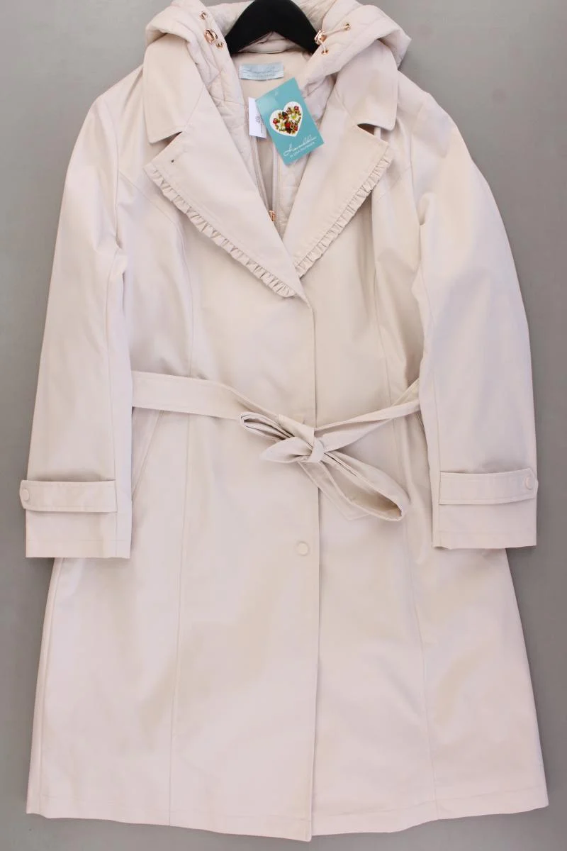 Himmelblau Kapuzenmantel Gr. 44 neu mit Etikett creme aus Polyester