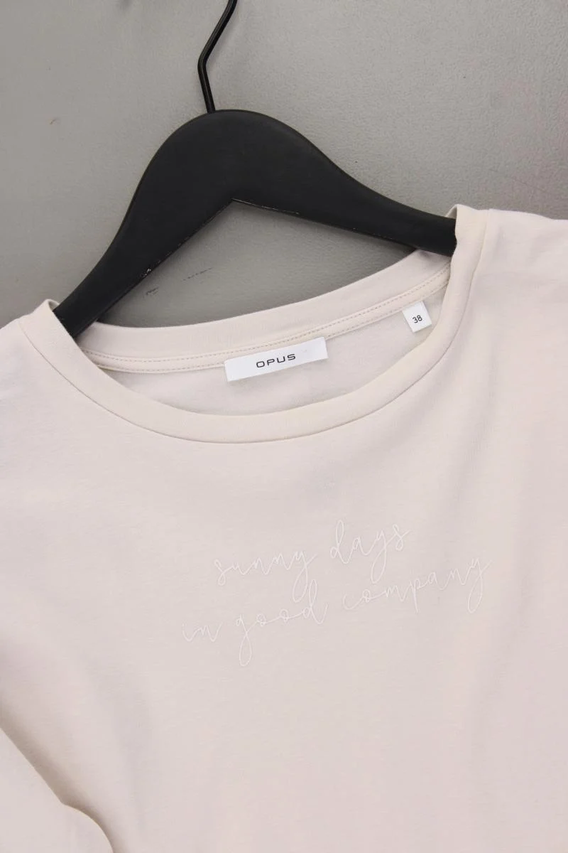 Opus Shirt Modell Setty Sun Gr. 38 Kurzarm creme aus Baumwolle
