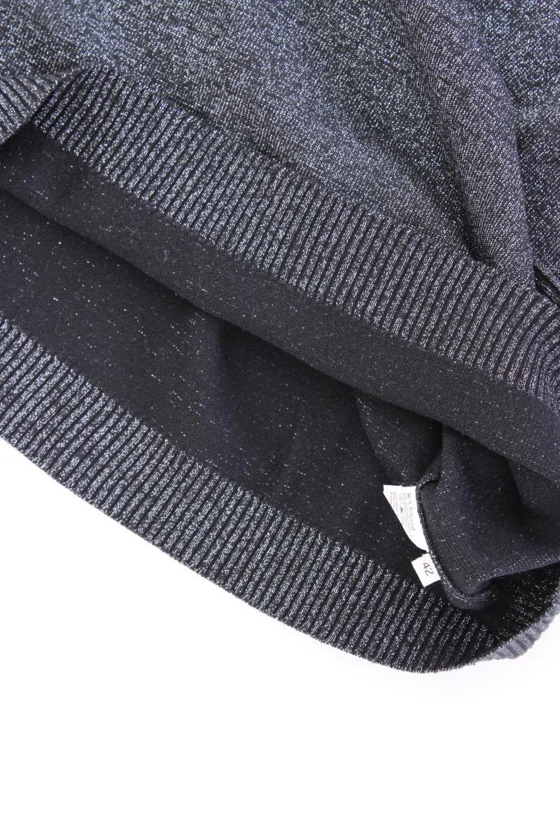 Cashmasoft T-Shirt Gr. 42 Kurzarm mit Glitzer silber aus Polyacryl