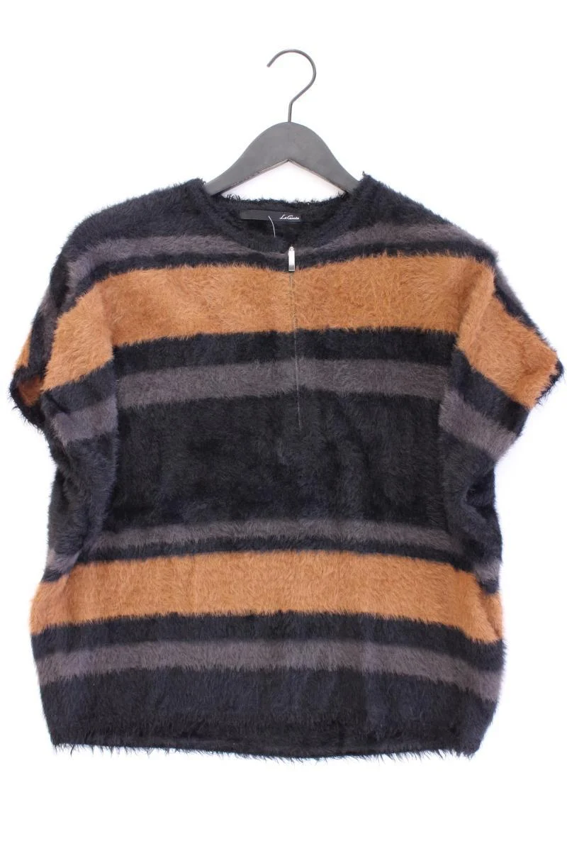 Le Comte Strickjacke Gr. 36 gestreift Kurzarm schwarz aus Polyamid