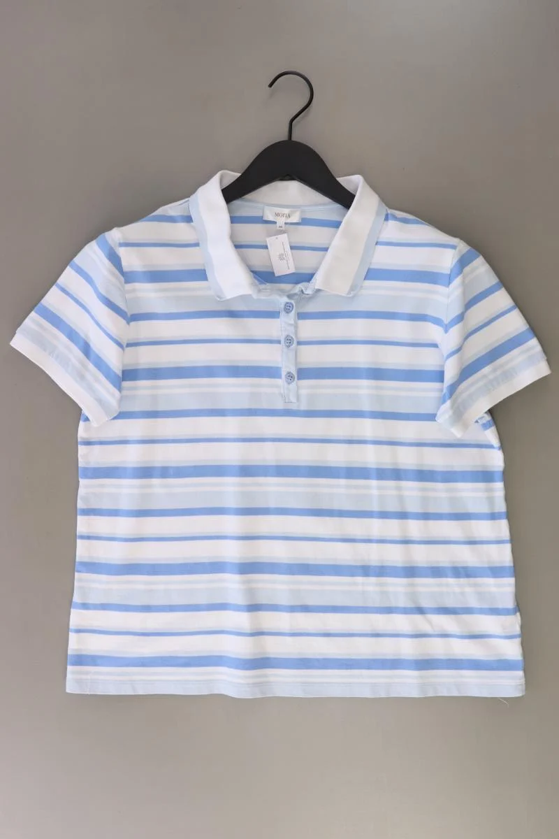Mona Poloshirt Gr. 44 gestreift Kurzarm blau aus Baumwolle