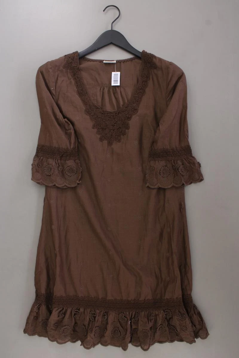 Street One Midikleid Gr. 38 3/4 Ärmel braun aus Baumwolle