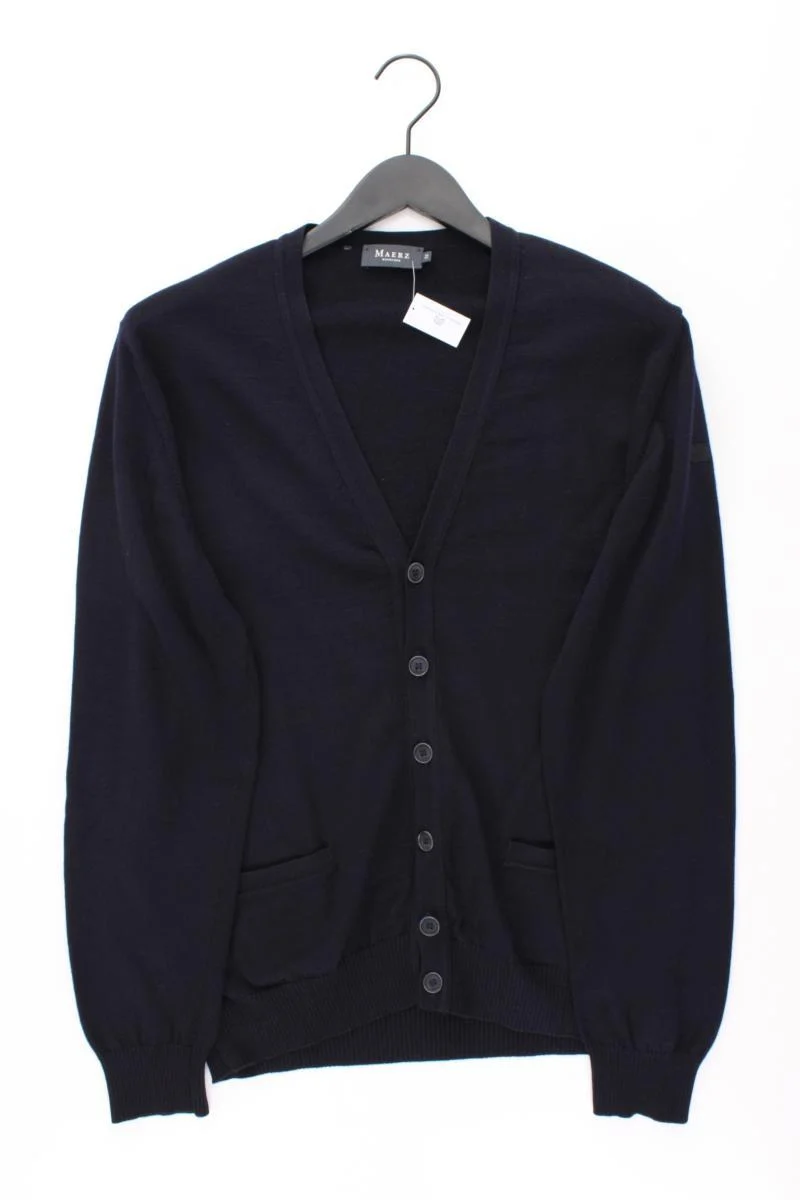 MAERZ München Strickjacke für Herren Gr. 52 Langarm blau aus Wolle