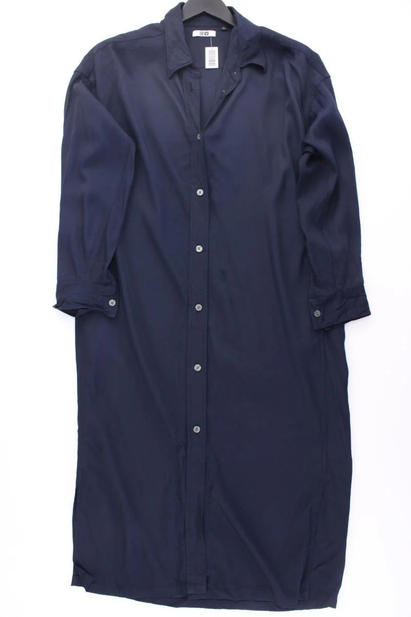 Uniqlo Midikleid Gr. S 3/4 Ärmel blau aus Viskose