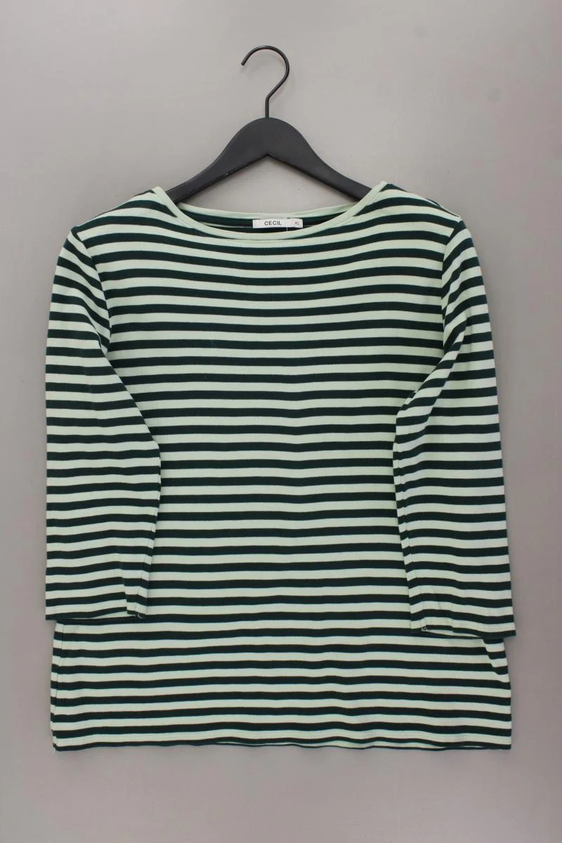 Cecil Ringelshirt Gr. XL gestreift 3/4 Ärmel grün aus Baumwolle