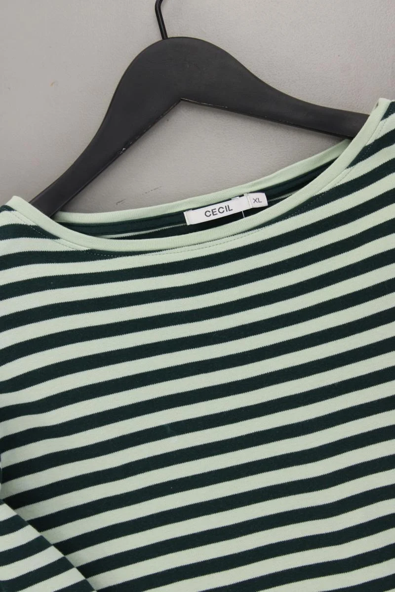Cecil Ringelshirt Gr. XL gestreift 3/4 Ärmel grün aus Baumwolle