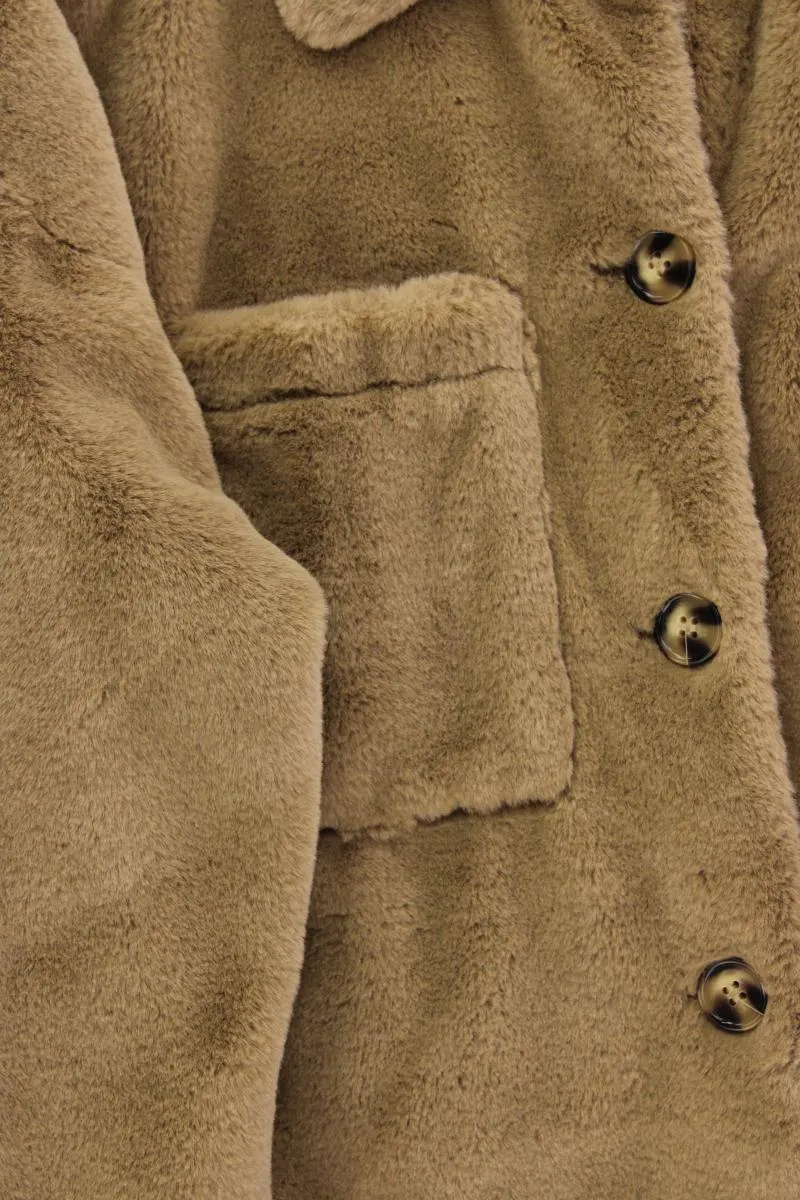 Vero Moda Teddyjacke Gr. S braun aus Polyester