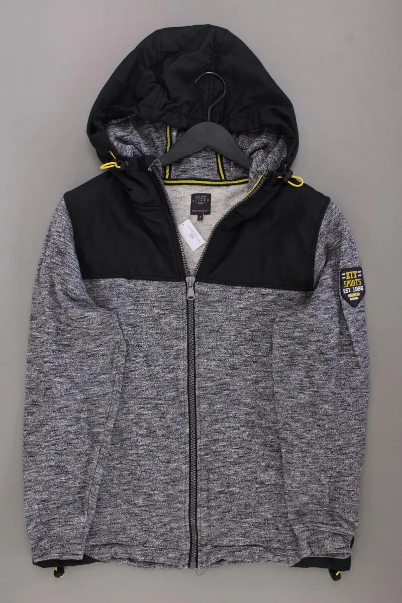 Kitaro Sweatjacke für Herren Gr. S Langarm grau aus Baumwolle