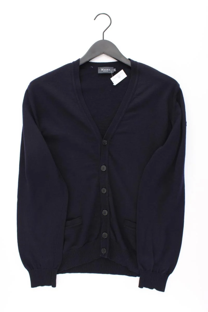 MAERZ München Strickjacke für Herren Gr. 52 Langarm blau aus Wolle