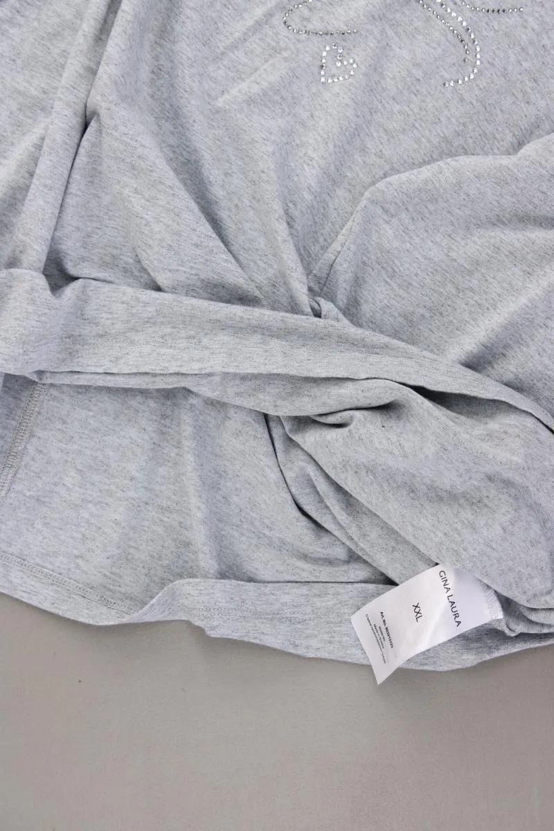 Gina Laura Longsleeve-Shirt Gr. XXL neuwertig Langarm grau aus Viskose