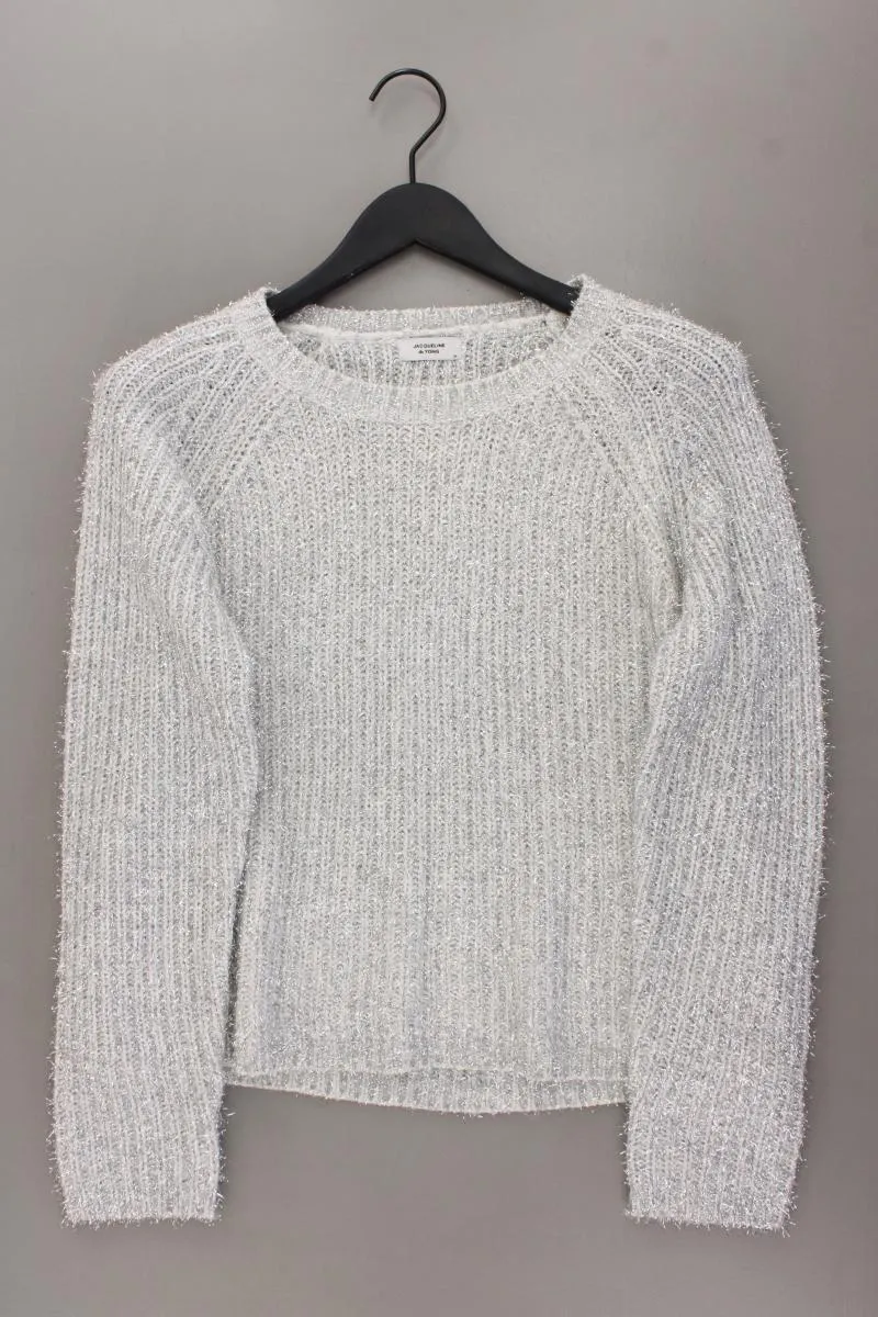 Jacqueline de Yong Grobstrickpullover Gr. M silber aus Polyacryl