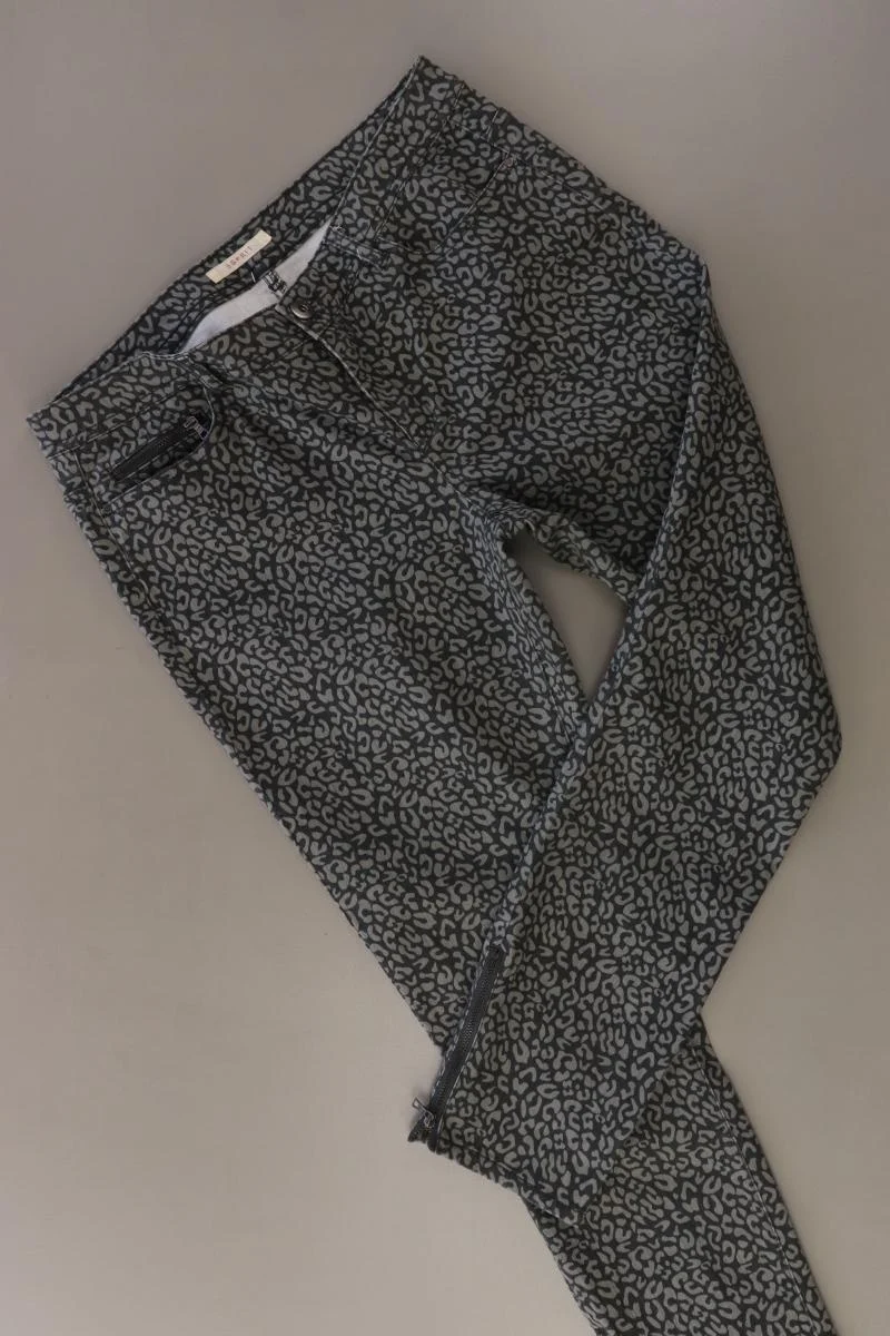 Esprit Hose Gr. 40 mit Tierdruck grau aus Baumwolle