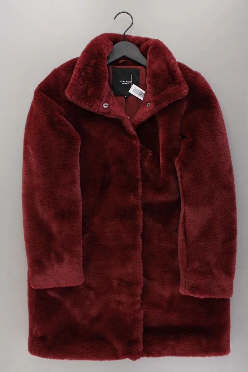 Vero Moda Kunstfellmantel Gr. M neuwertig rot aus Polyester