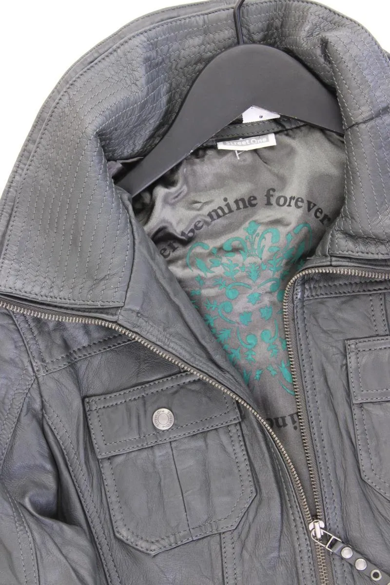 Street One Lederjacke Gr. 38 neuwertig grau