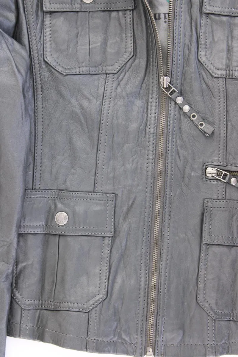 Street One Lederjacke Gr. 38 neuwertig grau