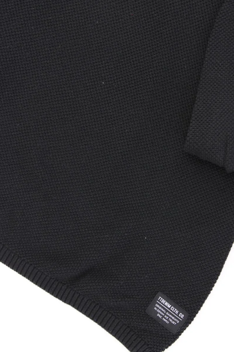 Tom Tailor (Denim) Feinstrickpullover für Herren Gr. L schwarz aus Baumwolle