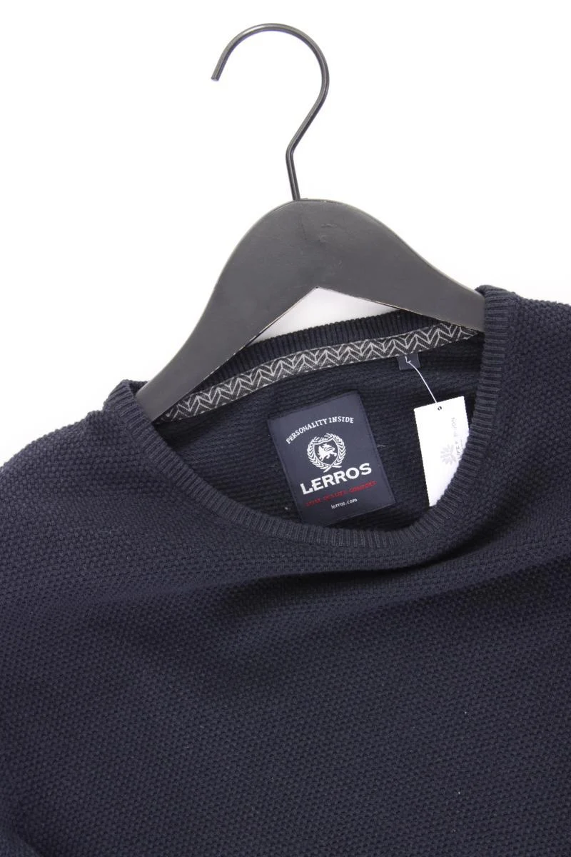 Lerros Feinstrickpullover für Herren Gr. L blau aus Baumwolle