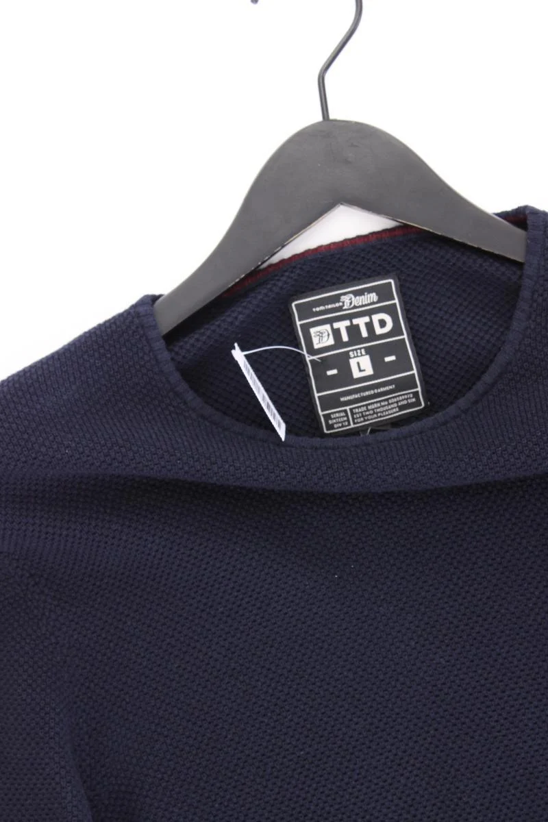Tom Tailor (Denim) Feinstrickpullover für Herren Gr. L blau aus Baumwolle