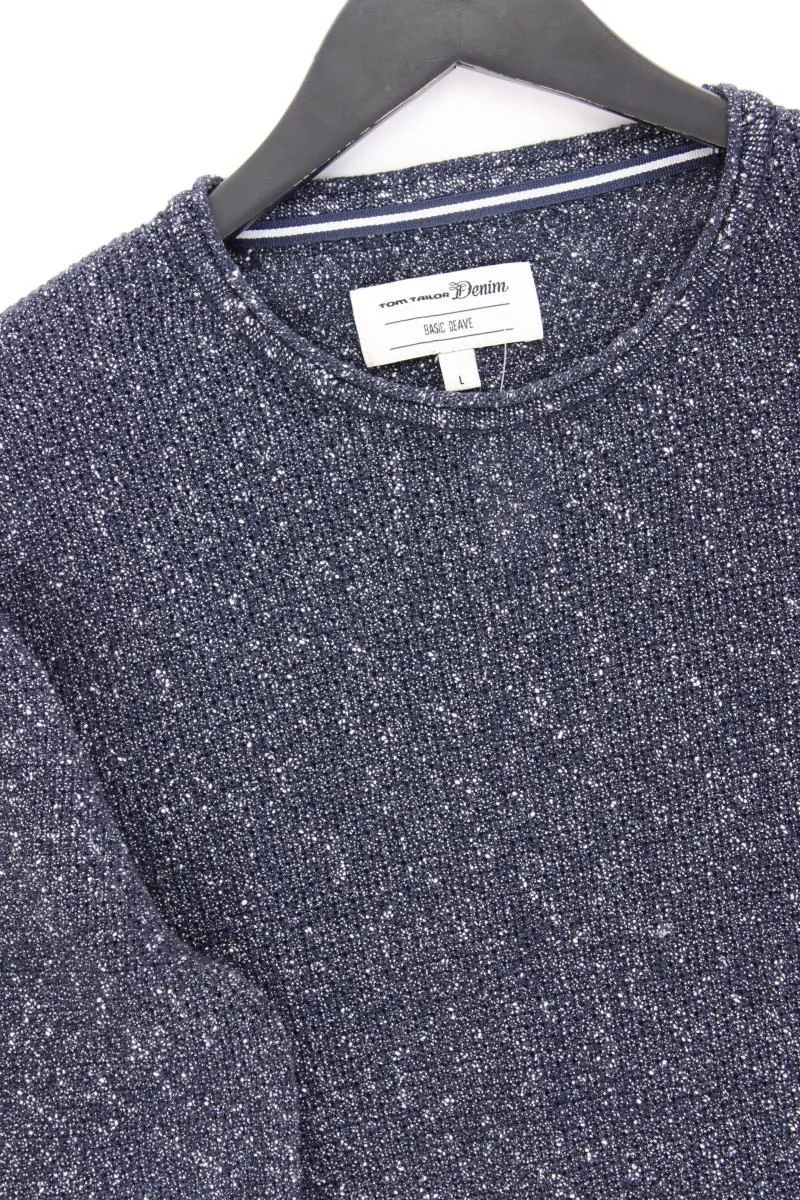 Tom Tailor (Denim) Feinstrickpullover für Herren Gr. L blau aus Baumwolle