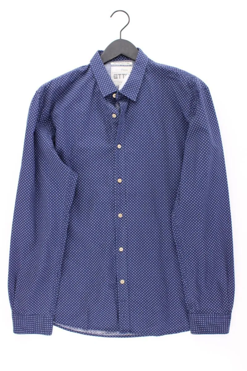 Tom Tailor (Denim) Langarmhemd für Herren Gr. XL blau aus Baumwolle