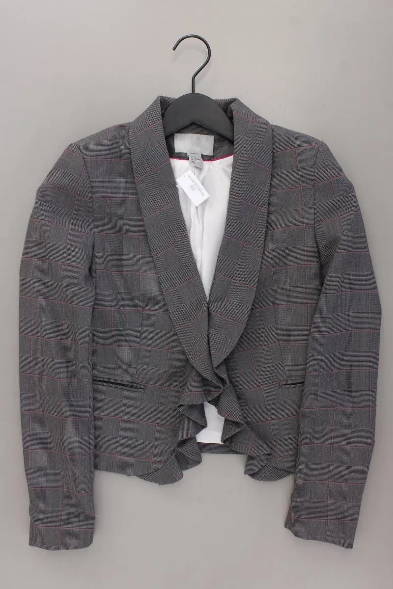 H&M Blazer Gr. 36 kariert grau aus Polyester