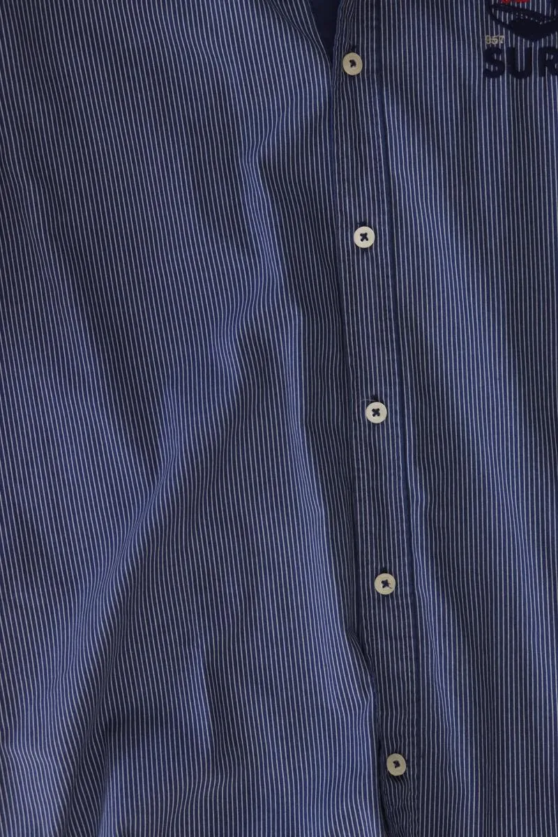 Tom Tailor Kurzarmhemd für Herren Gr. L gestreift blau aus Baumwolle
