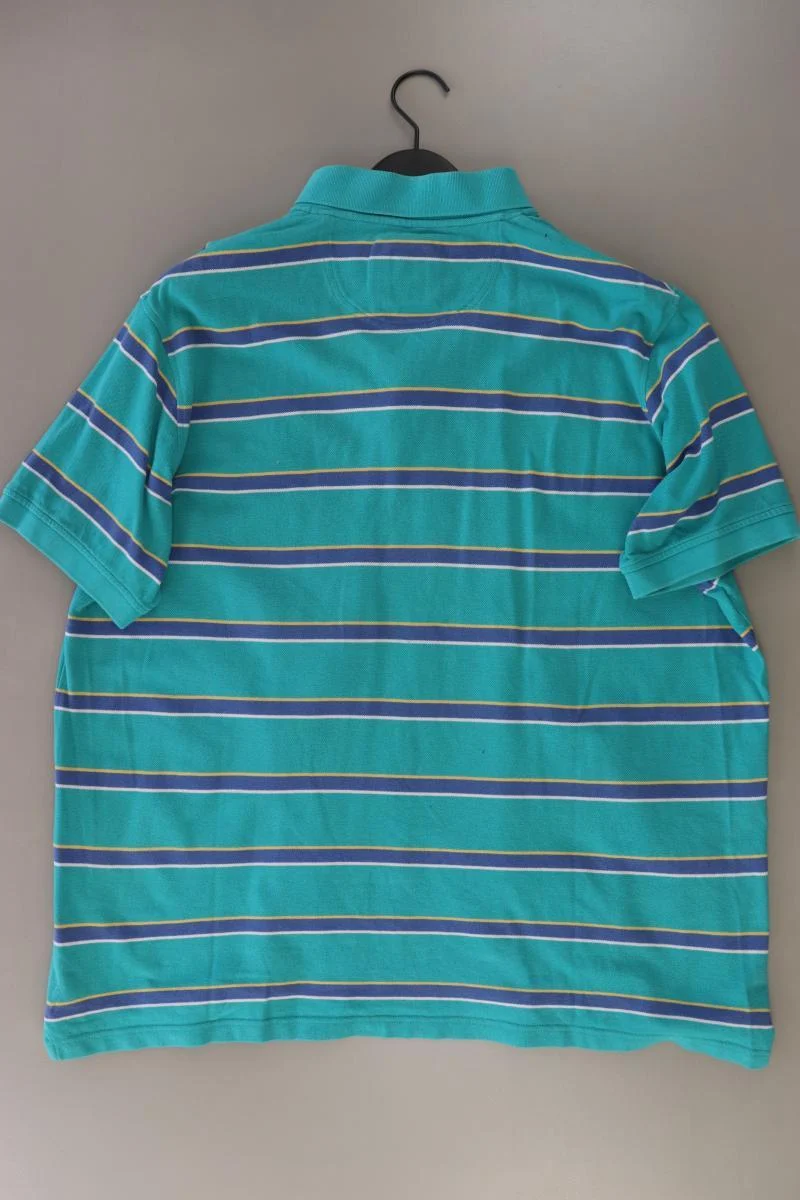 Bugatti Poloshirt für Herren Gr. XXXL gestreift Kurzarm türkis aus Baumwolle