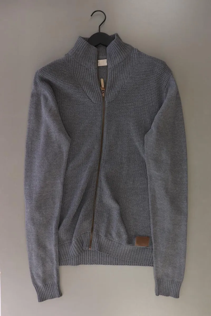 !Solid Strickjacke für Herren Gr. S Langarm grau aus Baumwolle