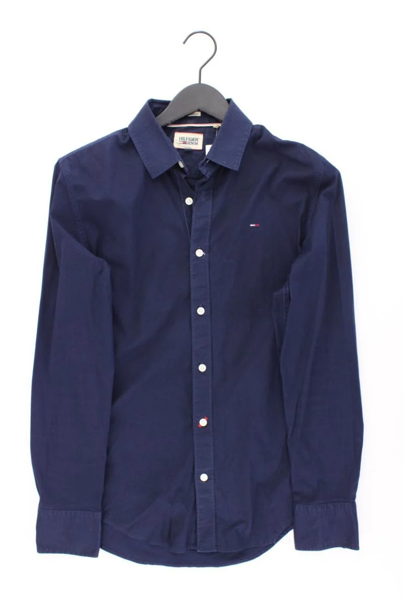 Hilfiger Denim Langarmhemd für Herren Gr. M blau aus Baumwolle