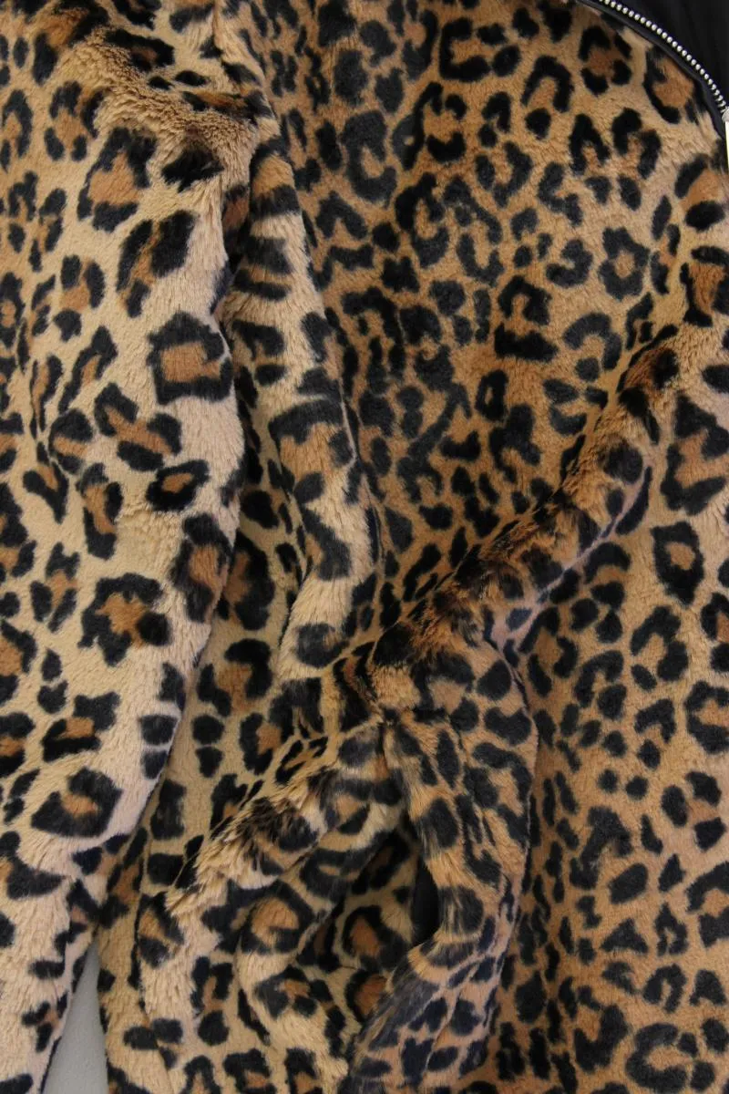 Zara Kapuzenmantel Gr. XS mit Tierdruck neuwertig braun aus Polyester