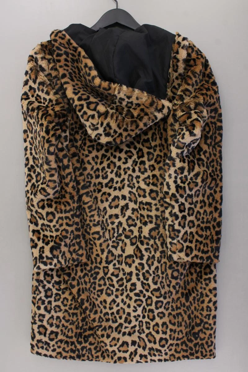 Zara Kapuzenmantel Gr. XS mit Tierdruck neuwertig braun aus Polyester