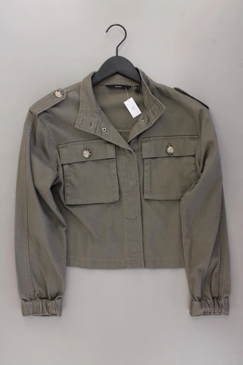 Vero Moda Übergangsjacke Gr. S neuwertig olivgrün aus Baumwolle