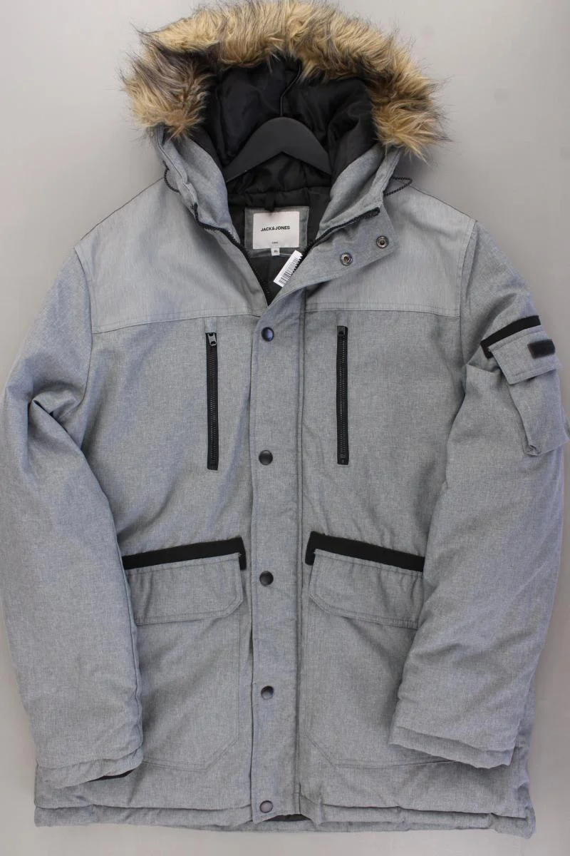 Jack & Jones Winterjacke für Herren Gr. XL grau aus Polyester
