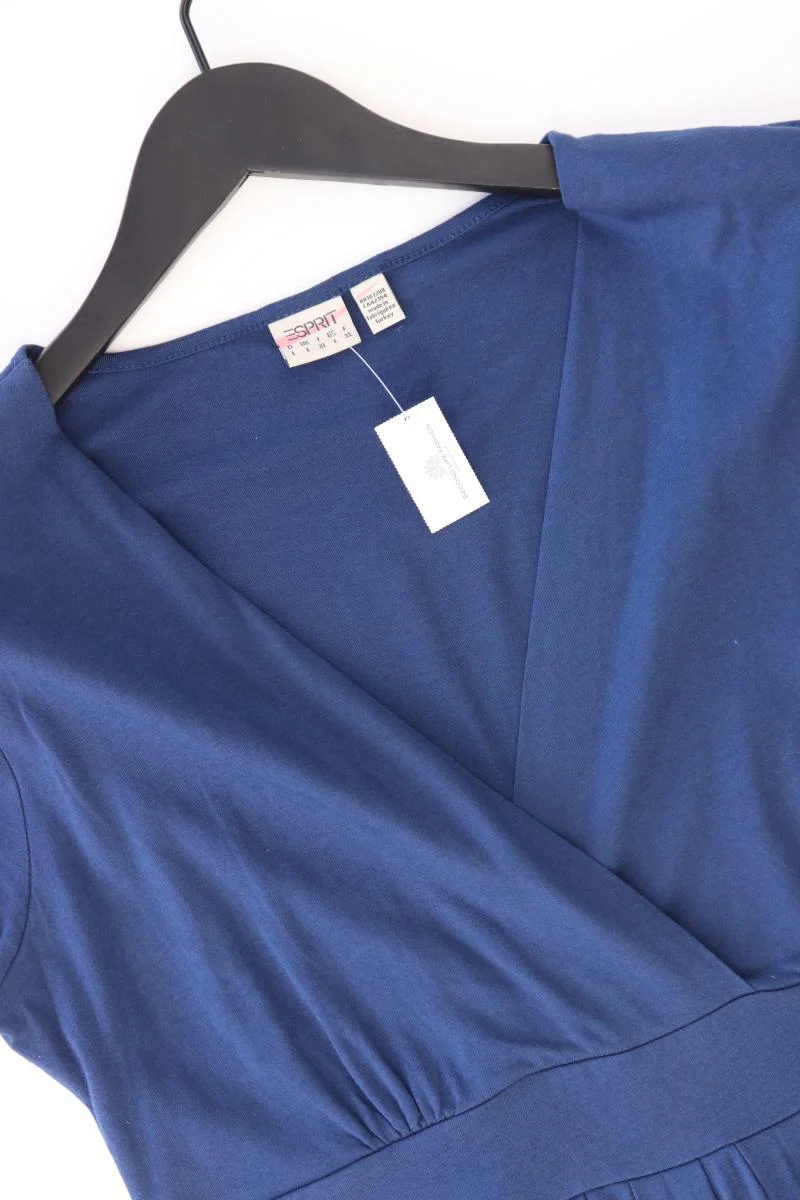 Esprit Kurzarmkleid Gr. L blau aus Baumwolle