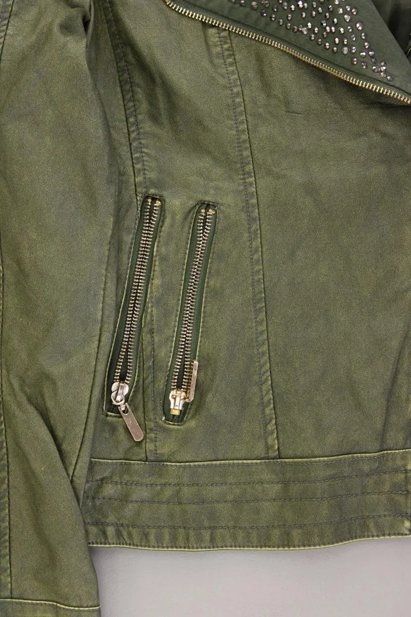 Kunstlederjacke Gr. L olivgrün aus Polyurethan