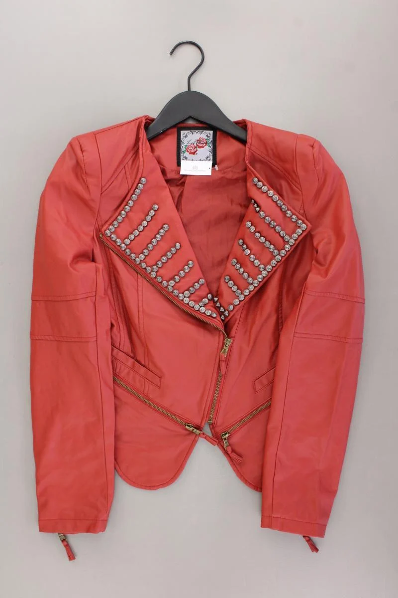 Kunstlederjacke Gr. M neuwertig mit Nieten rot aus Polyurethan