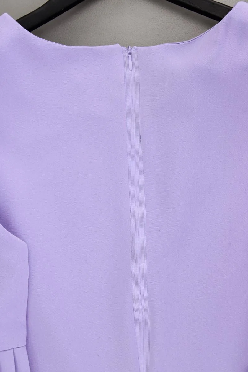 New Collection Plisséekleid Gr. M neuwertig 3/4 Ärmel lila aus Polyester