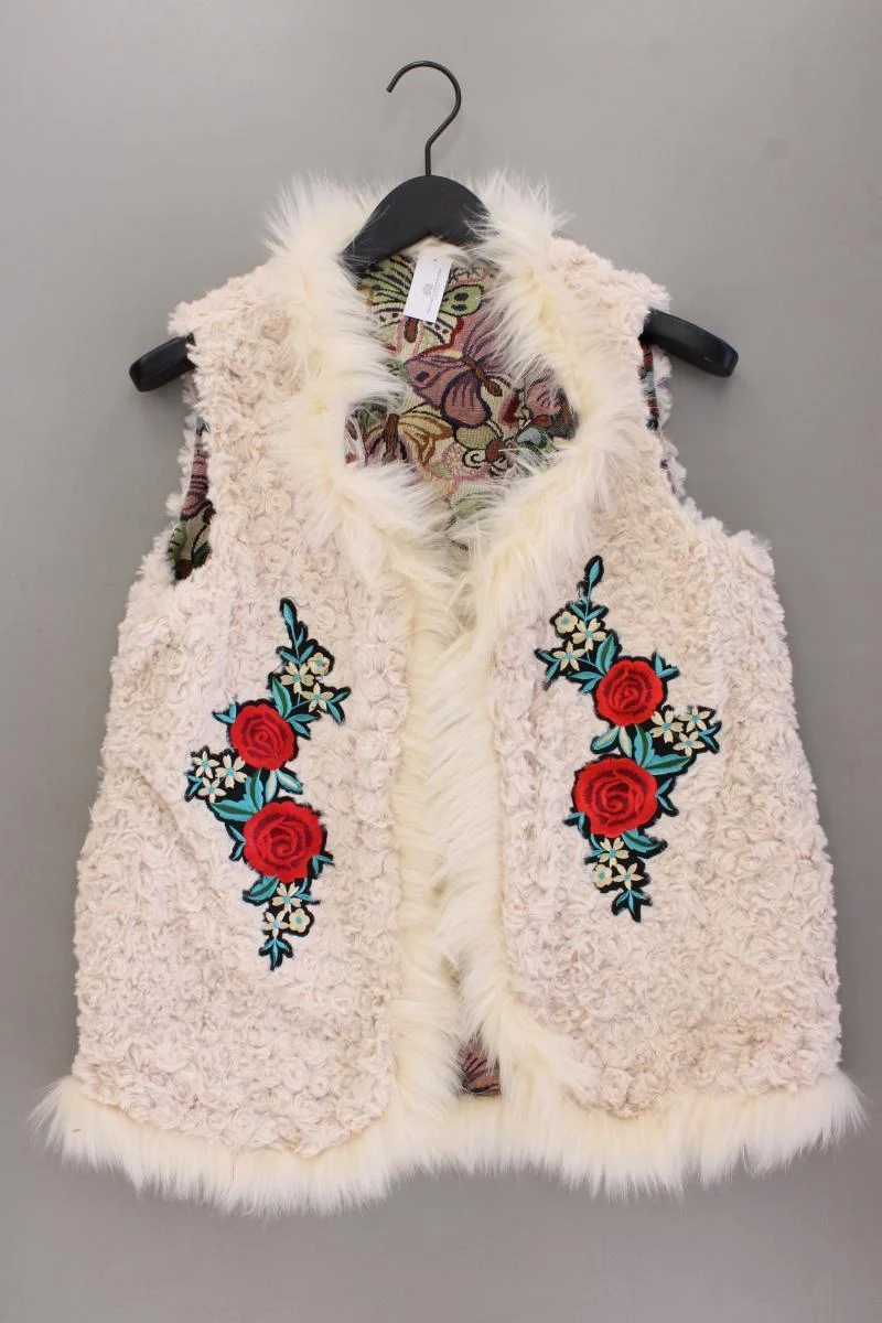Cherry Paris Kunstfellweste Gr. 38 neuwertig creme aus Polyester