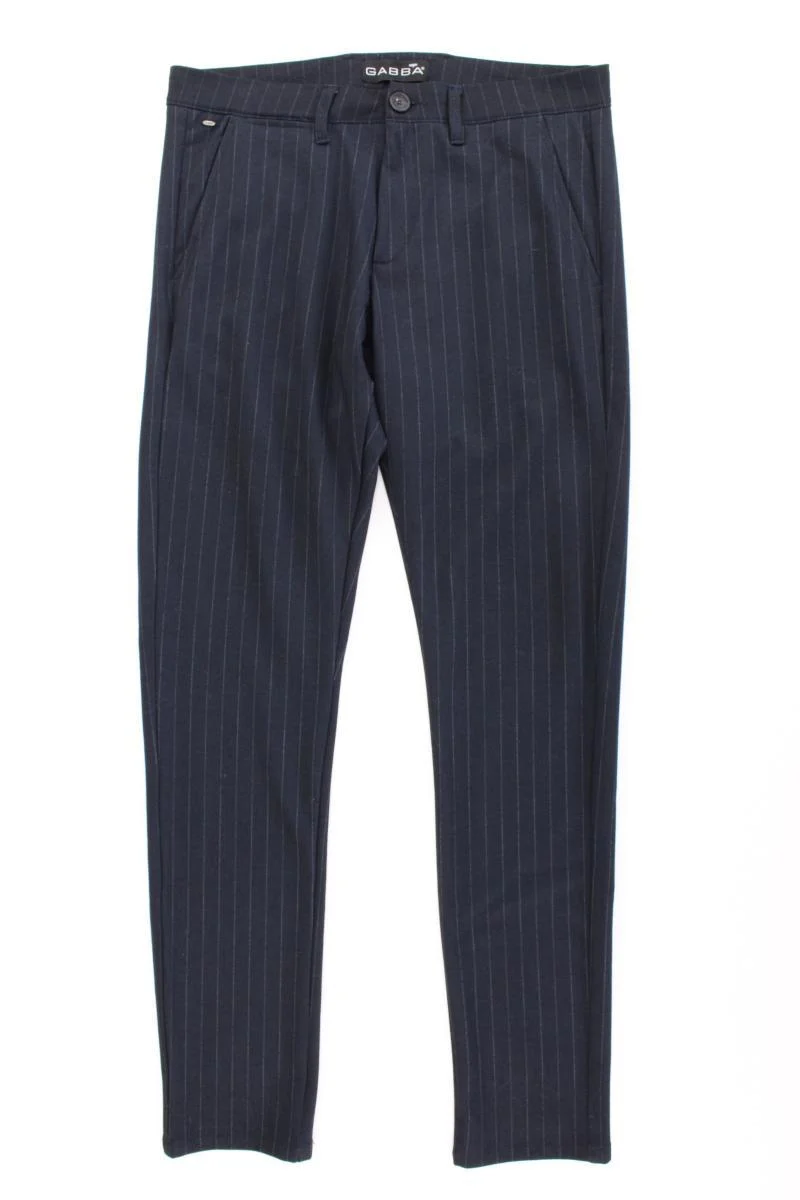Gabba Hose für Herren Gr. W33/L34 gestreift Modell Paul blau aus Polyester