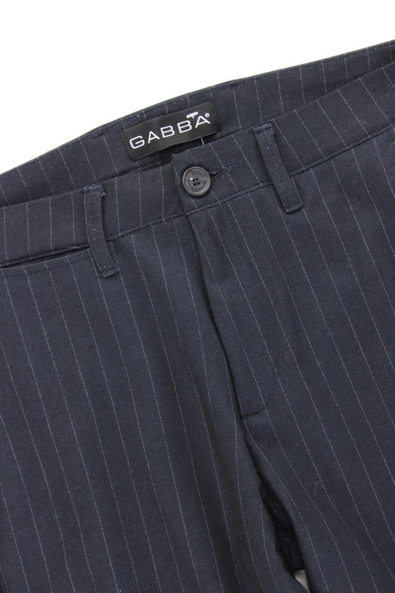 Gabba Hose für Herren Gr. W33/L34 gestreift Modell Paul blau aus Polyester