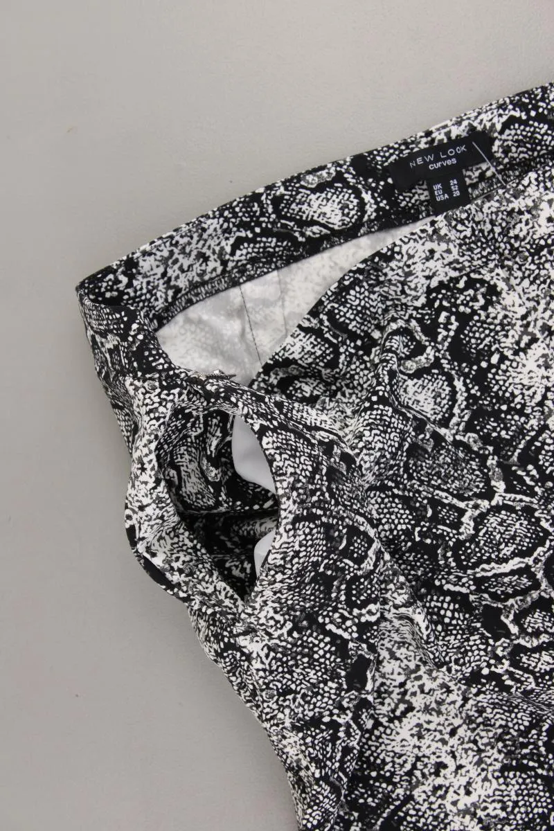 New Look Hose Gr. 52 mit Tierdruck grau aus Viskose