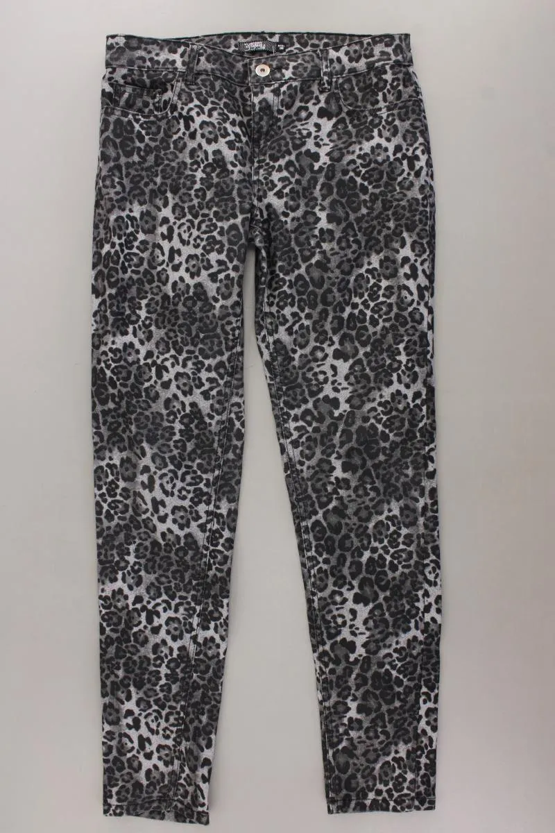 Reserved Five-Pocket-Hose Gr. 38 mit Tierdruck grau aus Baumwolle